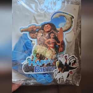Moana Birthday Party Supplies Set Balloons - Blue and White New